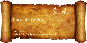 Kensch Andor névjegykártya
